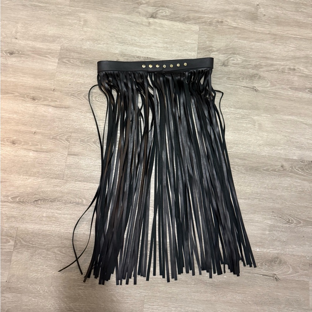 Elegant Black Fringe Belt
